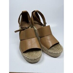 Treasure & Bond Sannibel Platform Wedge Sandal, Tan Leather, Womens Size 8.5 M